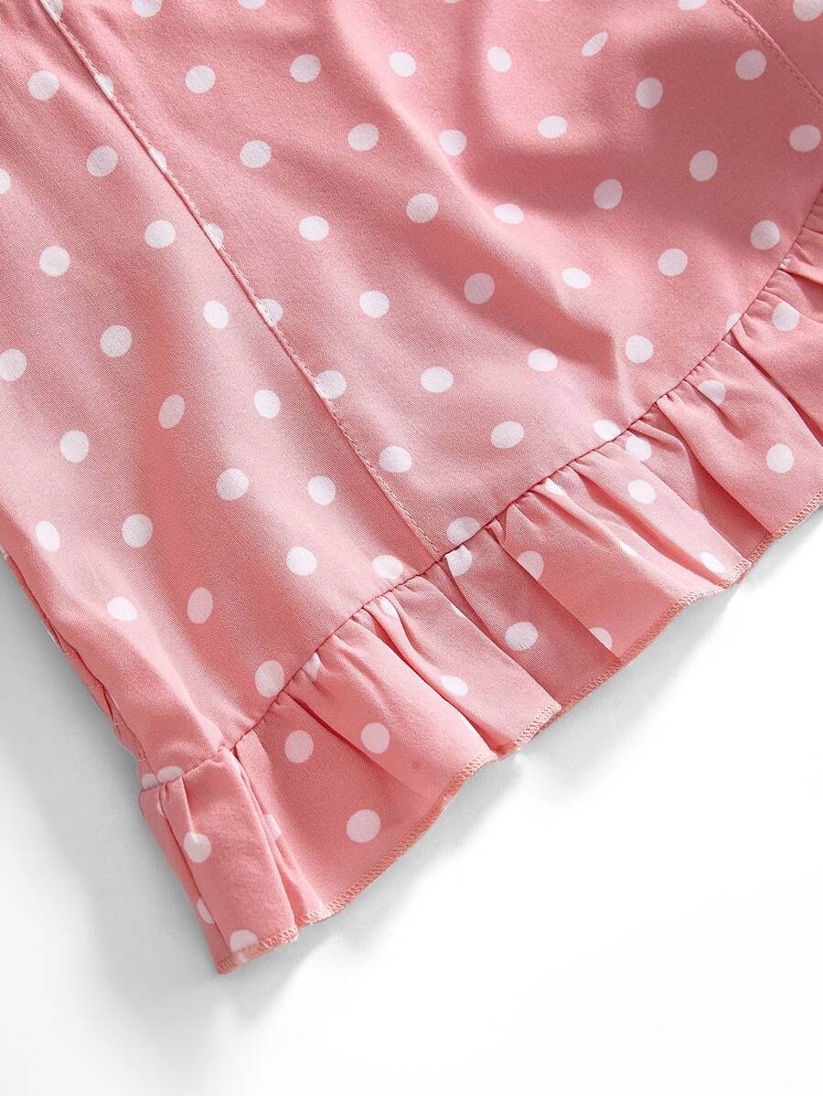 Pink plaid backless halter camisole set with ruched bust, knot detail, and ruffle hem for women.