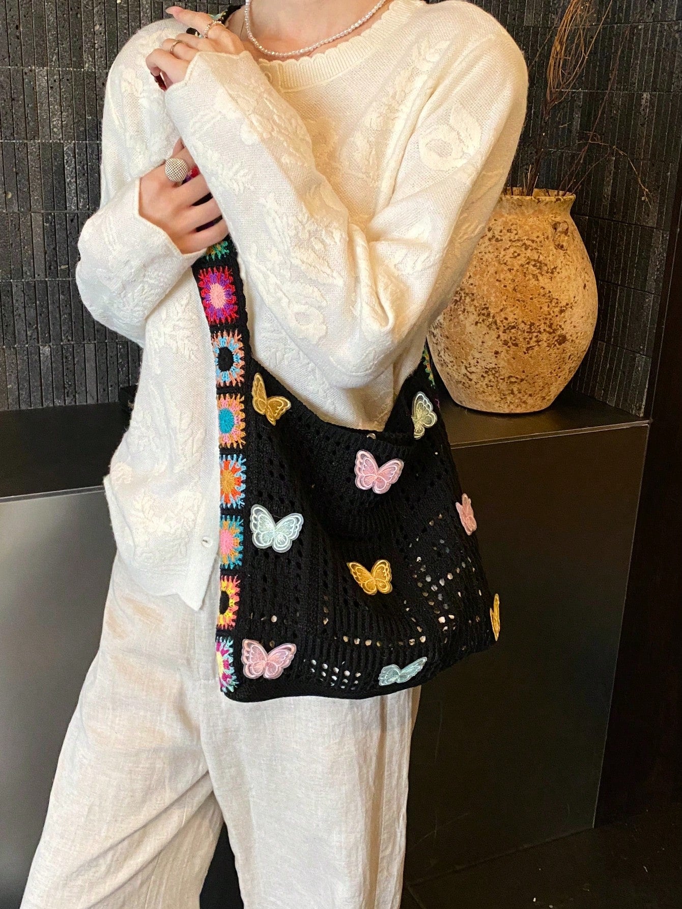 Summer New Casual Straw Tote Bag, Women Large Capacity Shoulder Shopping Handbag , Summer , Beach