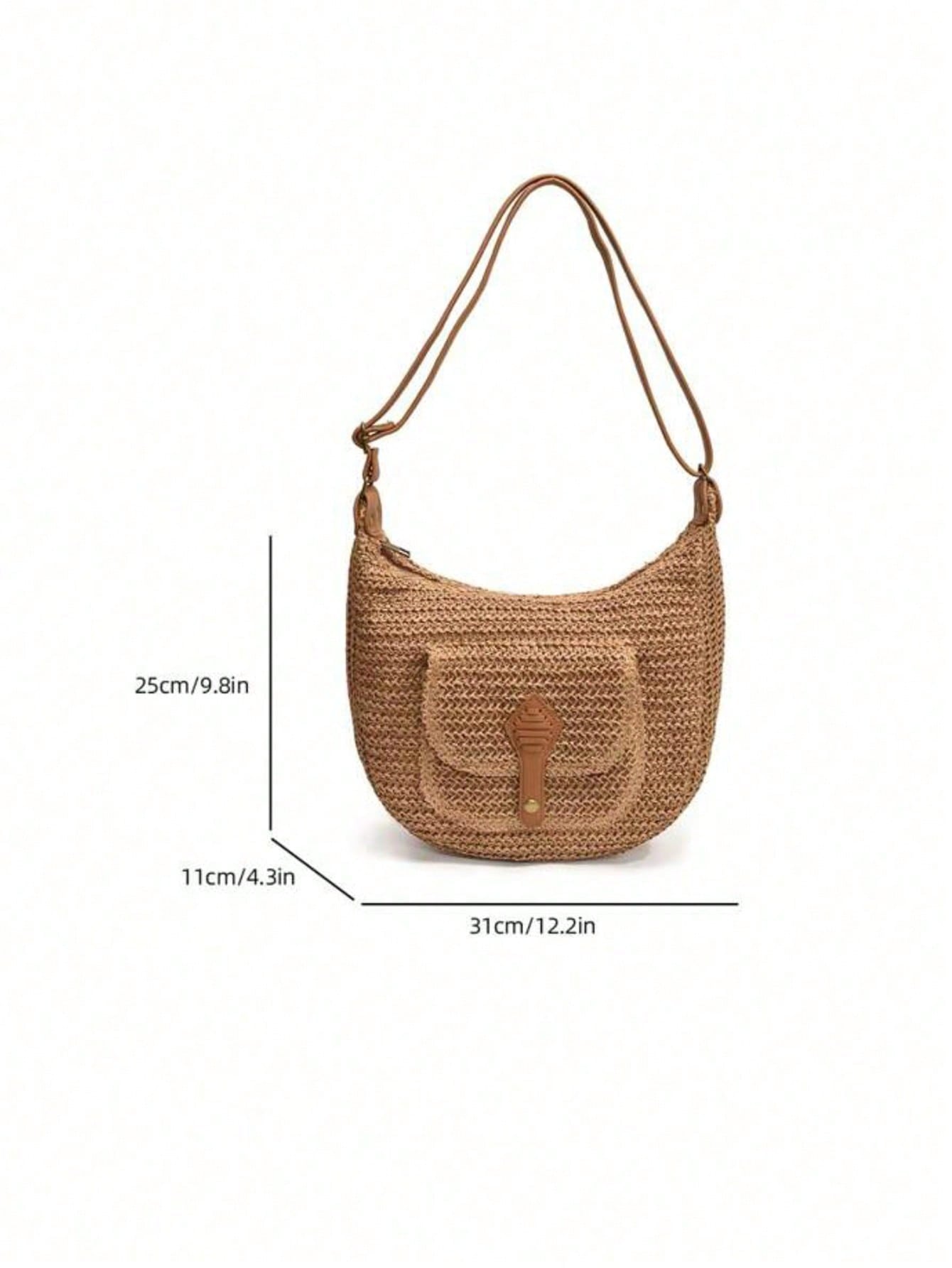 Fashionable Minimalist Woven Crossbody Bag, Women's Versatile Casual Shoulder Bag, Suitable For Summer Beach Vacation, Beach Tote, Ideal For Summer, Vacation And Daily Use, Travel Essential