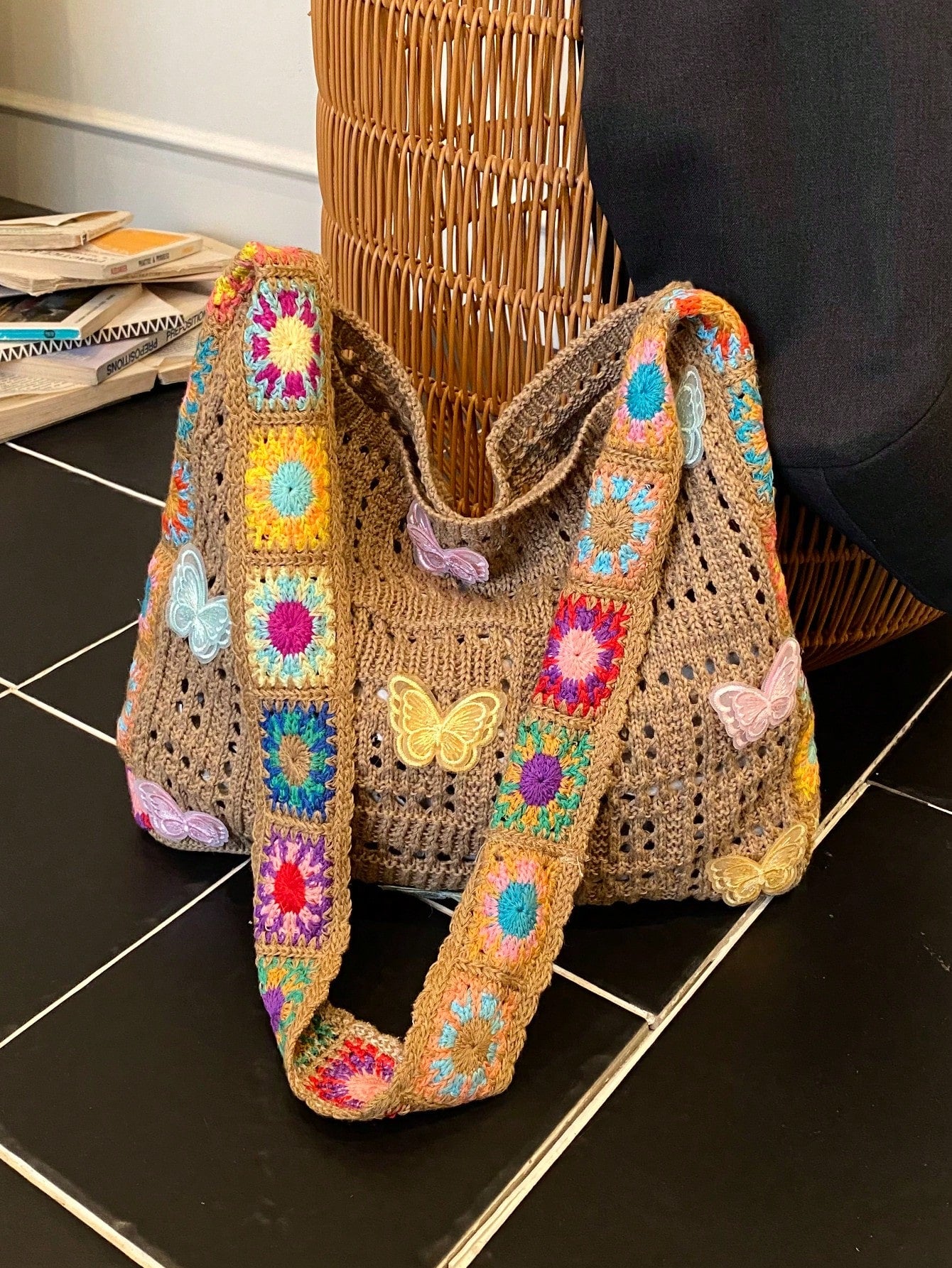 Summer New Casual Straw Tote Bag, Women Large Capacity Shoulder Shopping Handbag , Summer , Beach