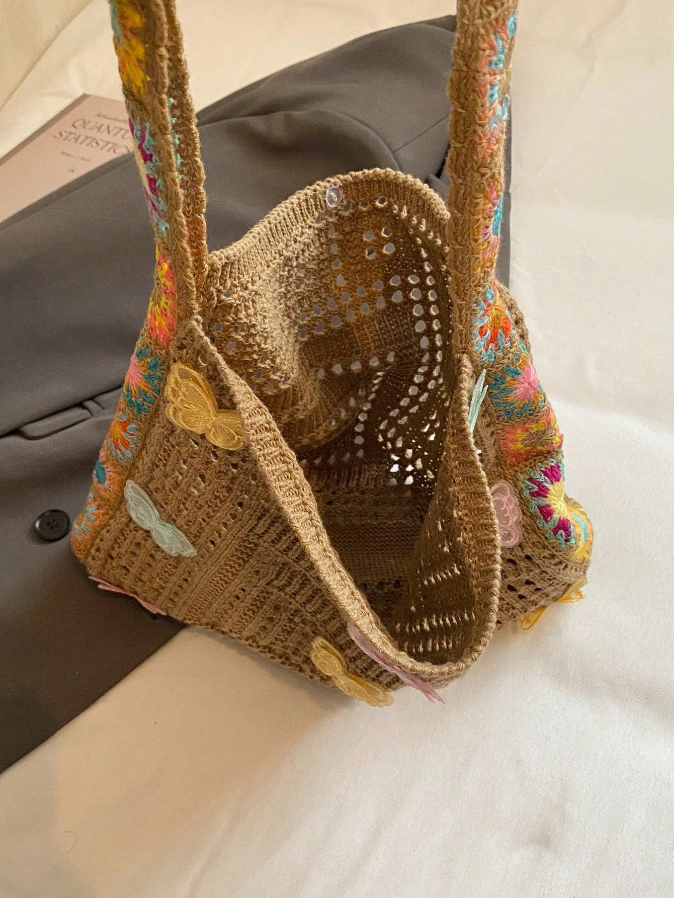 Summer New Casual Straw Tote Bag, Women Large Capacity Shoulder Shopping Handbag , Summer , Beach