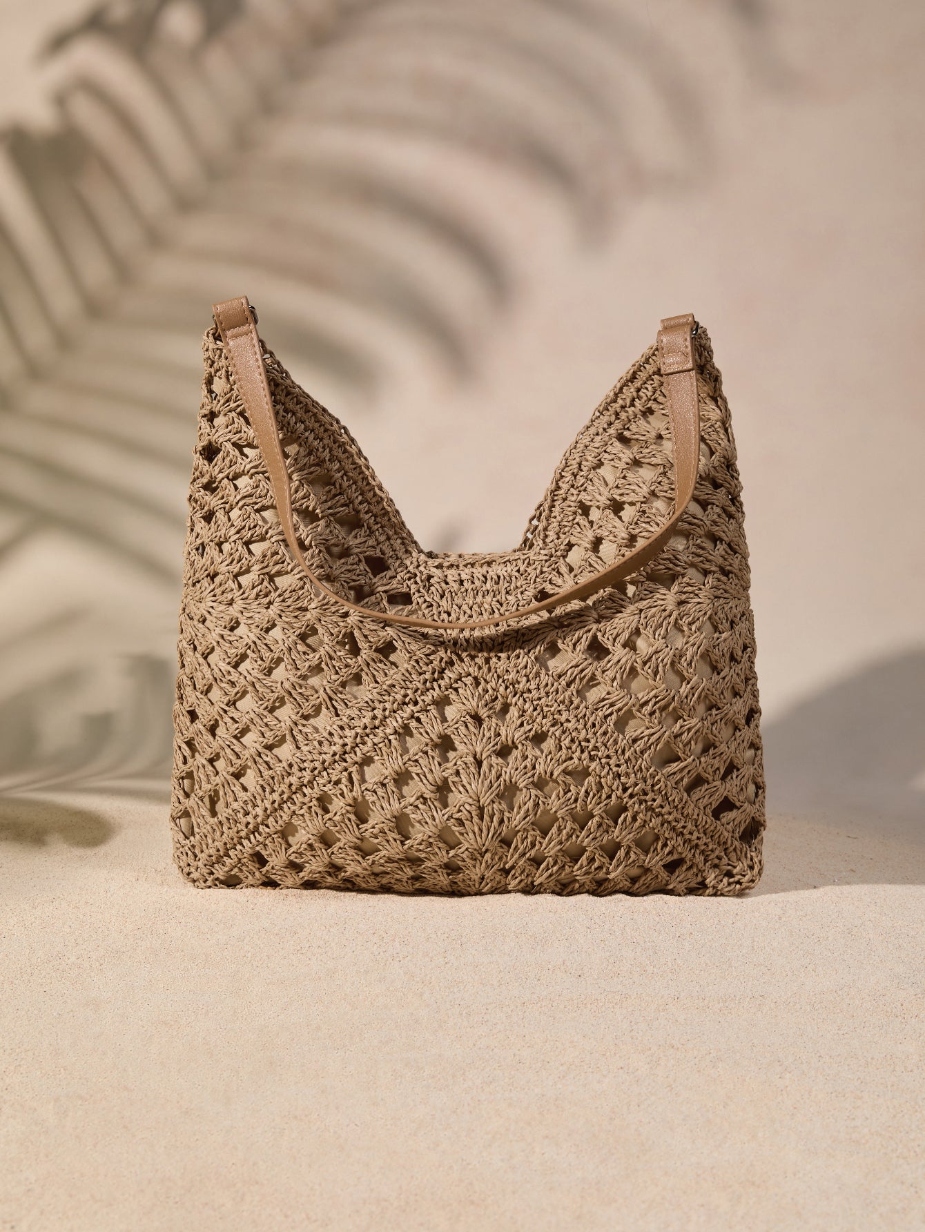 Tropiscape Women's Hand-Woven Grandmother Check Contrasting Large Capacity Tote Bag, Beach Necessities, Beach Essentials,Beach Stuff & Summer Essentials