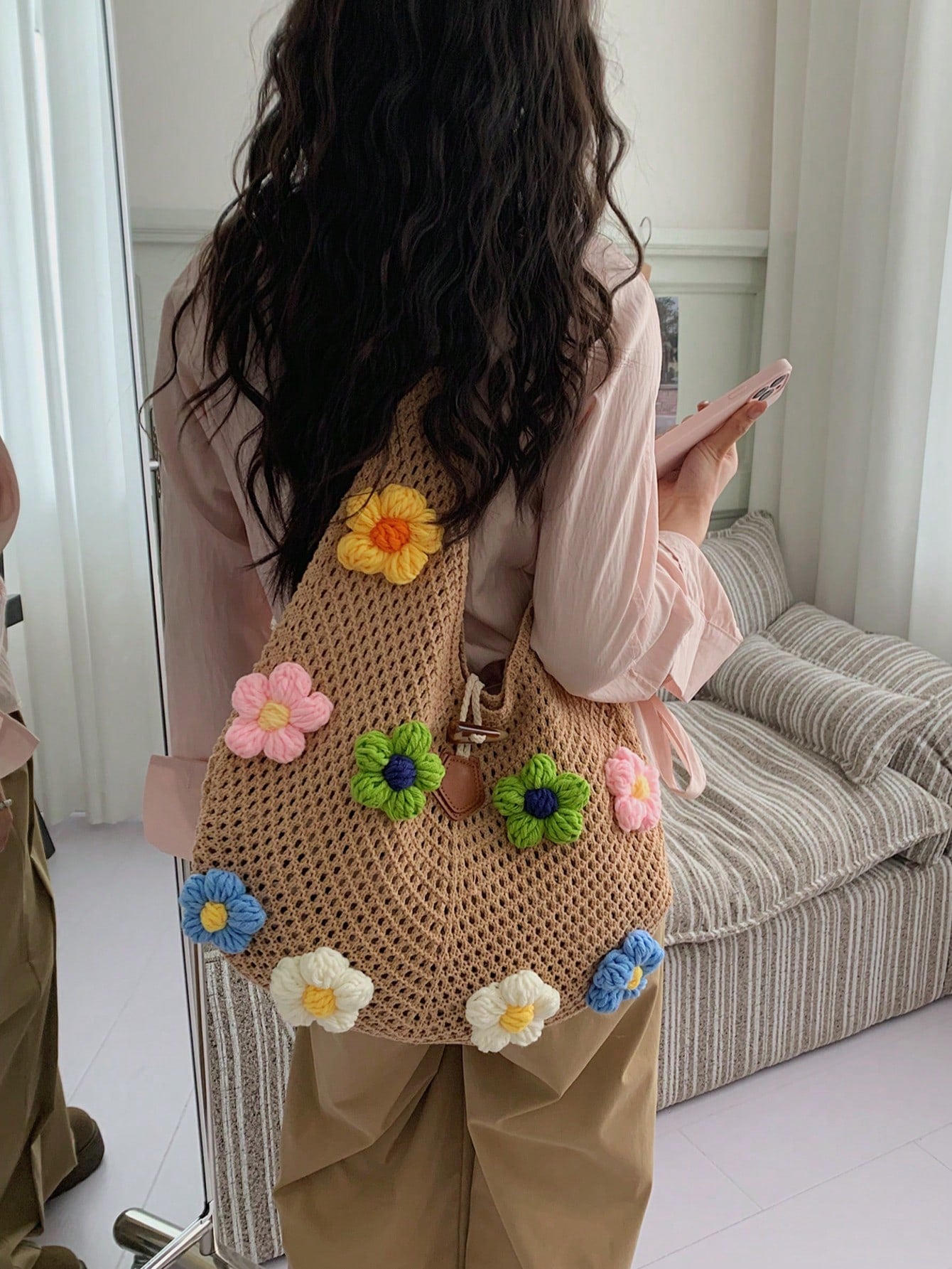 Summer New Casual Straw Tote Bag, Women Large Capacity Shoulder Shopping Handbag , Summer , Beach
