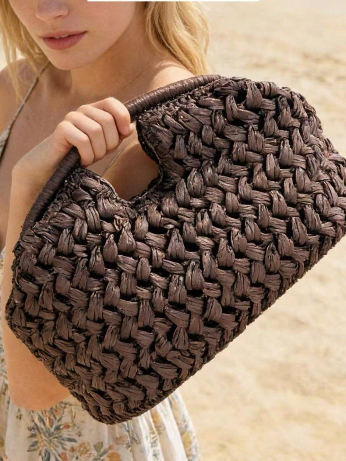 2025 New Natural Fiber Clutch Bag, Handwoven Raffia Straw Summer Beach Bag For Women