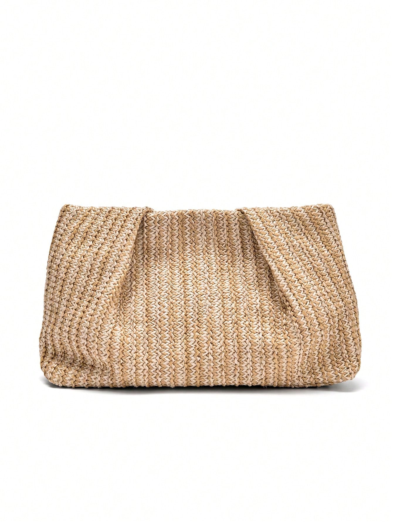 1pc Rainbow Color Woven Clutch Bag, Minimalist & Fashionable, Suitable For Casual/Daily Use, Woven Bag