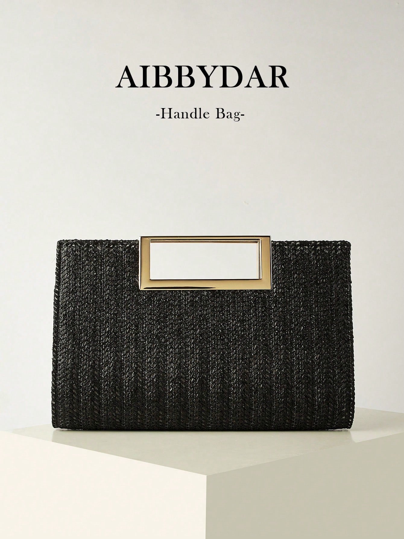 AIBBYDAR Beige Woven Handbag For Women, Fashion Tote Bag For Holiday, Beach, Business Commute, Casual, Minimalist, Beach, Vacation, Woven Bag