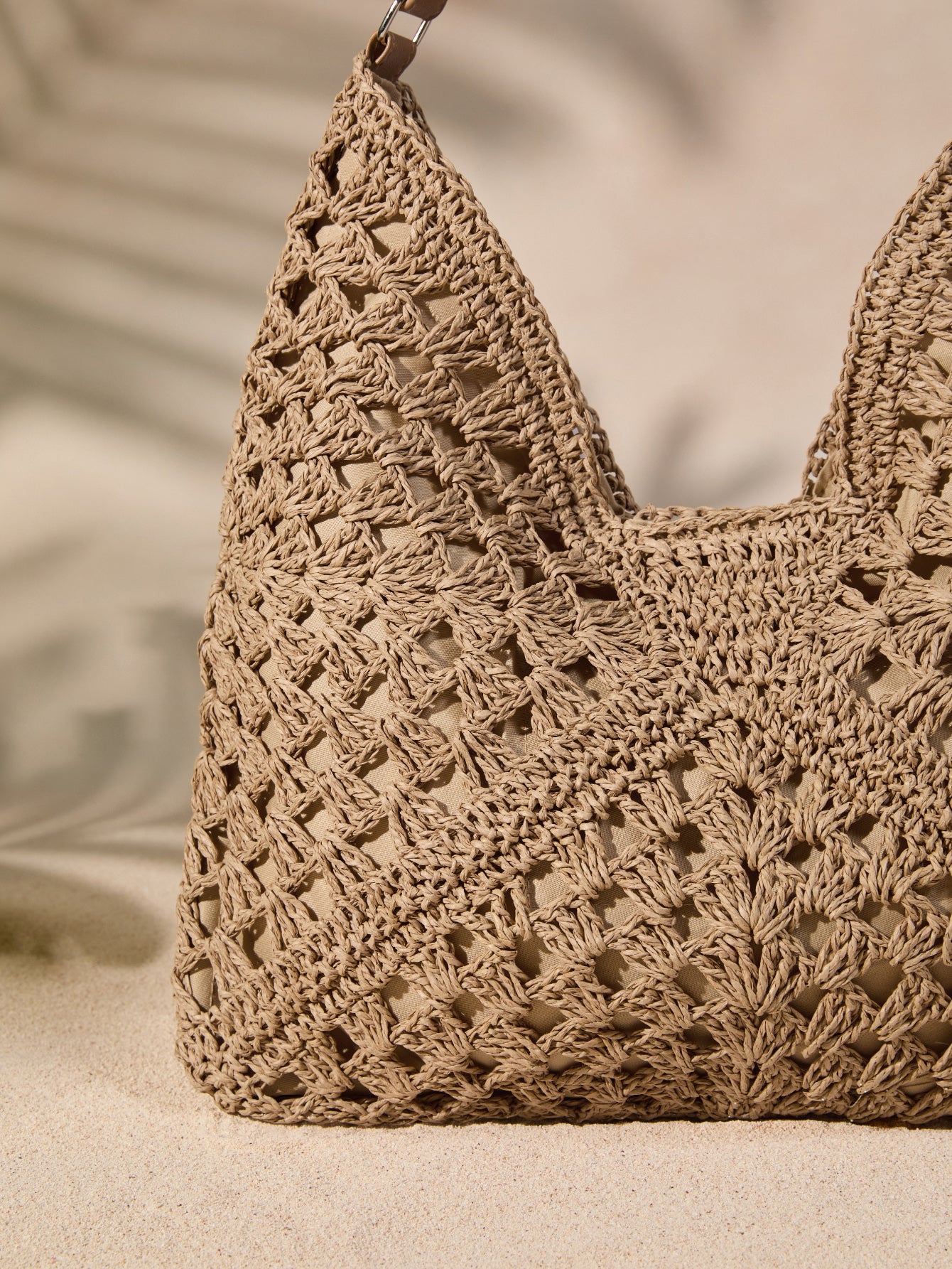 Tropiscape Women's Hand-Woven Grandmother Check Contrasting Large Capacity Tote Bag, Beach Necessities, Beach Essentials,Beach Stuff & Summer Essentials