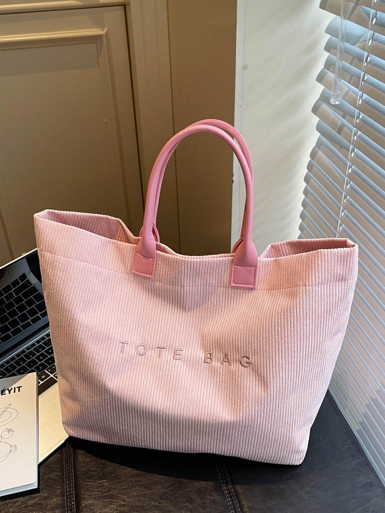 New Large Capacity Letter Decor Woven Straw Tote Bag, Multi-Functional Commute Casual Vacation Woven Straw Handbag Suitable For Commuting, Shopping, Beach Vacation, Office, Holidays
