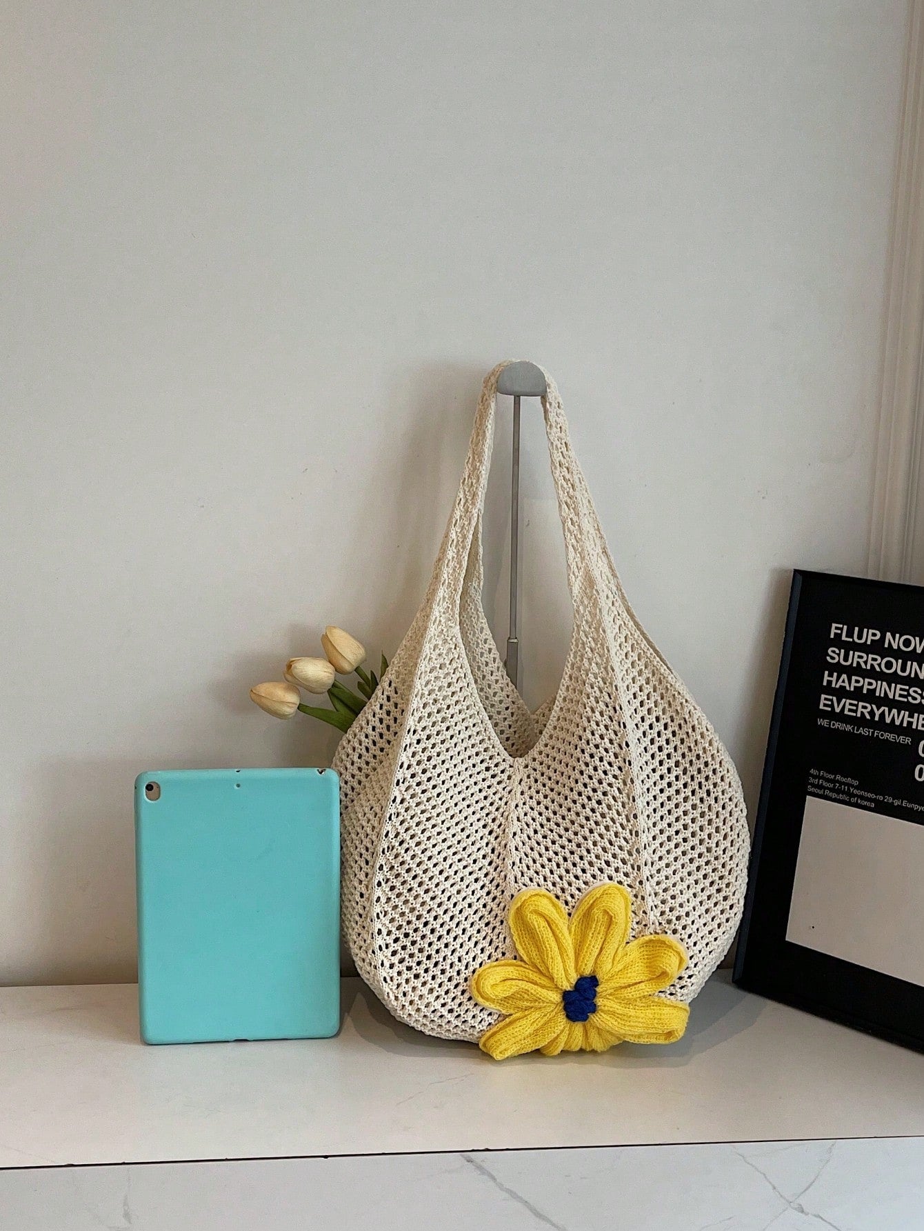 Summer New Casual Straw Tote Bag, Women Large Capacity Shoulder Shopping Handbag , Summer , Beach