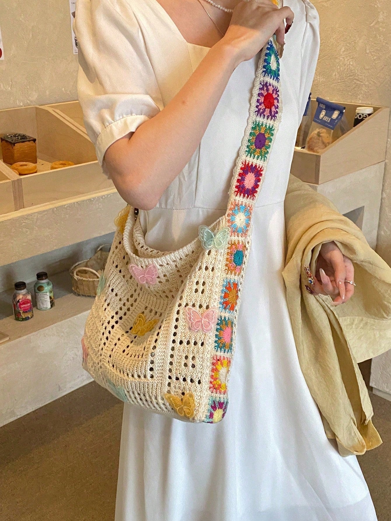 Summer New Casual Straw Tote Bag, Women Large Capacity Shoulder Shopping Handbag , Summer , Beach