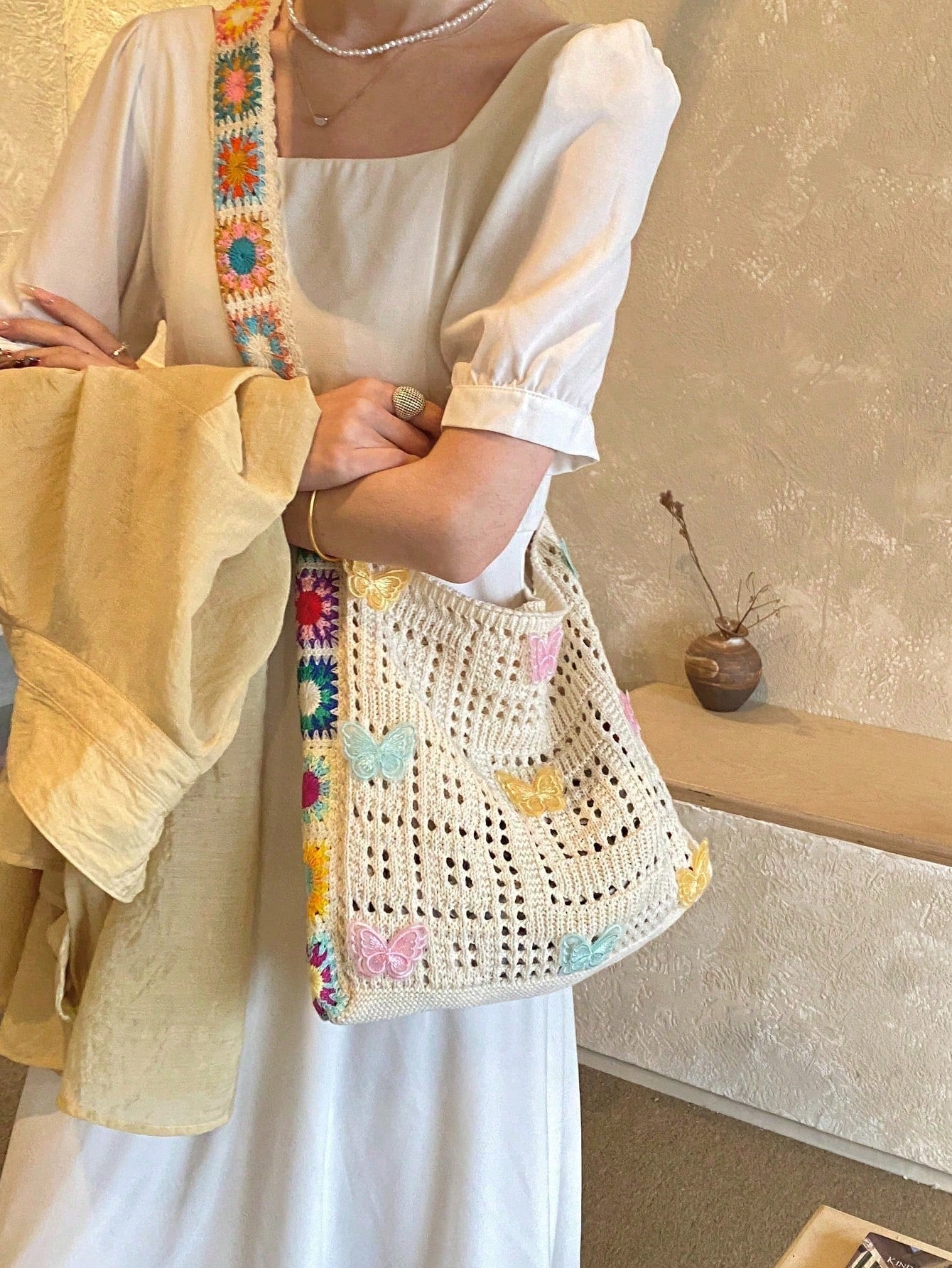 Summer New Casual Straw Tote Bag, Women Large Capacity Shoulder Shopping Handbag , Summer , Beach