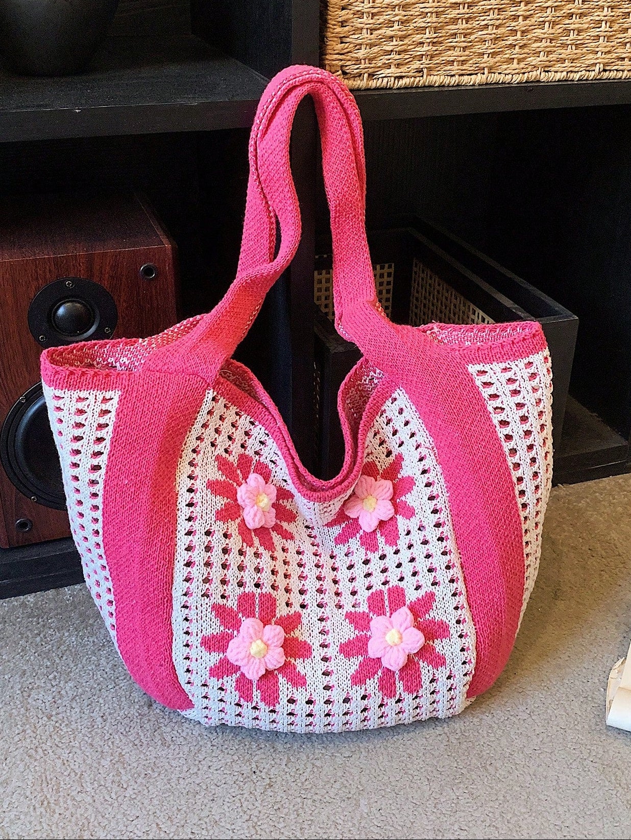 Summer New Casual Straw Tote Bag, Women Large Capacity Shoulder Shopping Handbag , Summer , Beach