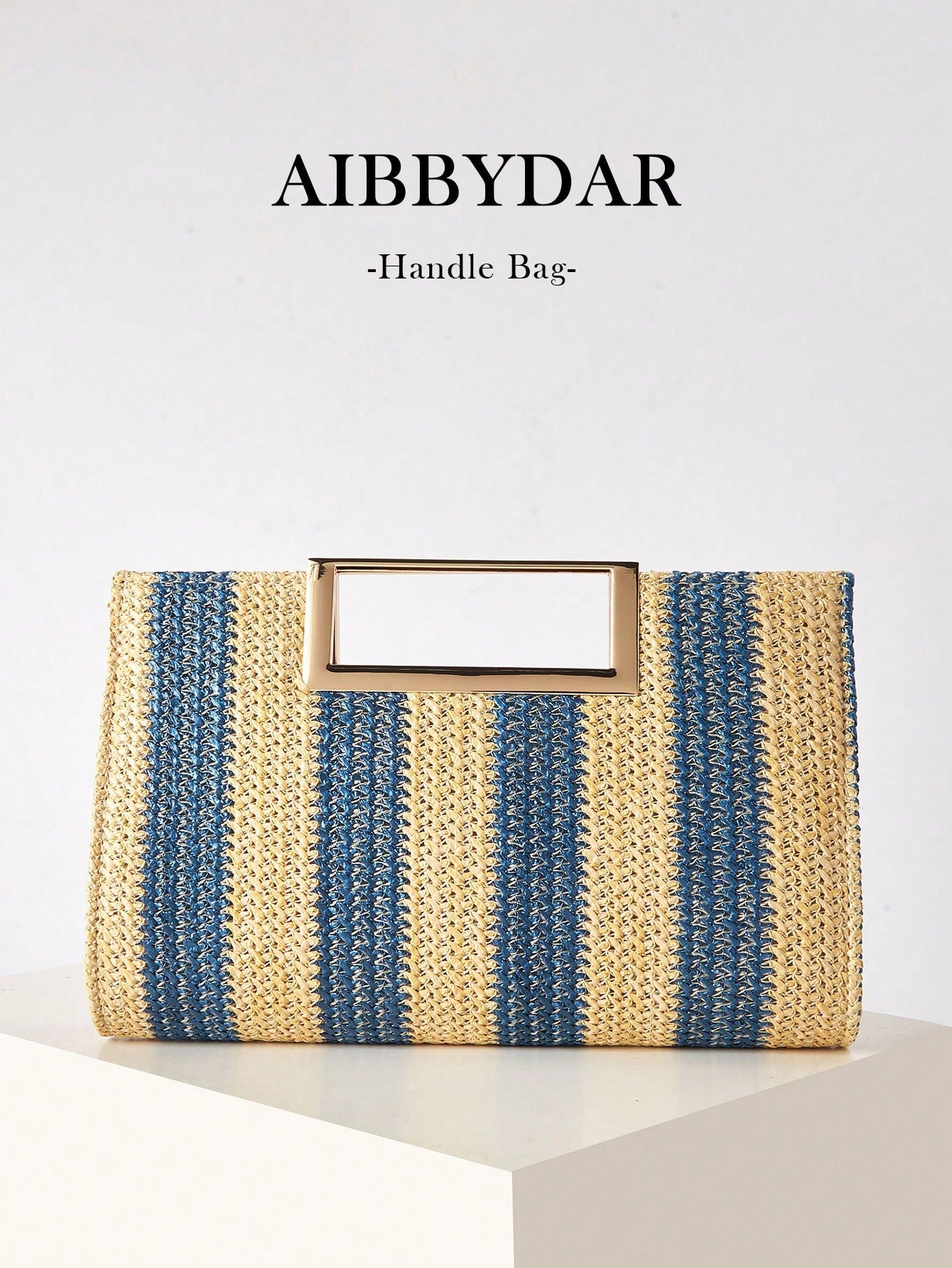 AIBBYDAR Beige Woven Handbag For Women, Fashion Tote Bag For Holiday, Beach, Business Commute, Casual, Minimalist, Beach, Vacation, Woven Bag