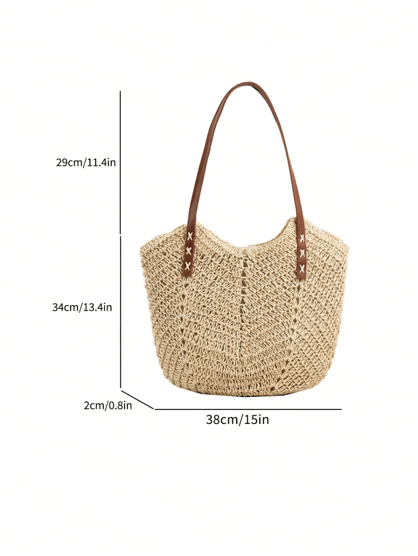New Large Capacity Tote Bag, Woven Straw Dual Handle Design Women's Bag, Beach Bag For Commuting, Daily Shopping, Travel, Beach, Elegant, Lightweight, Casual, Portable, Suitable For Teenagers, College Girls, Outdoor Travel, Vacation, Medium Size