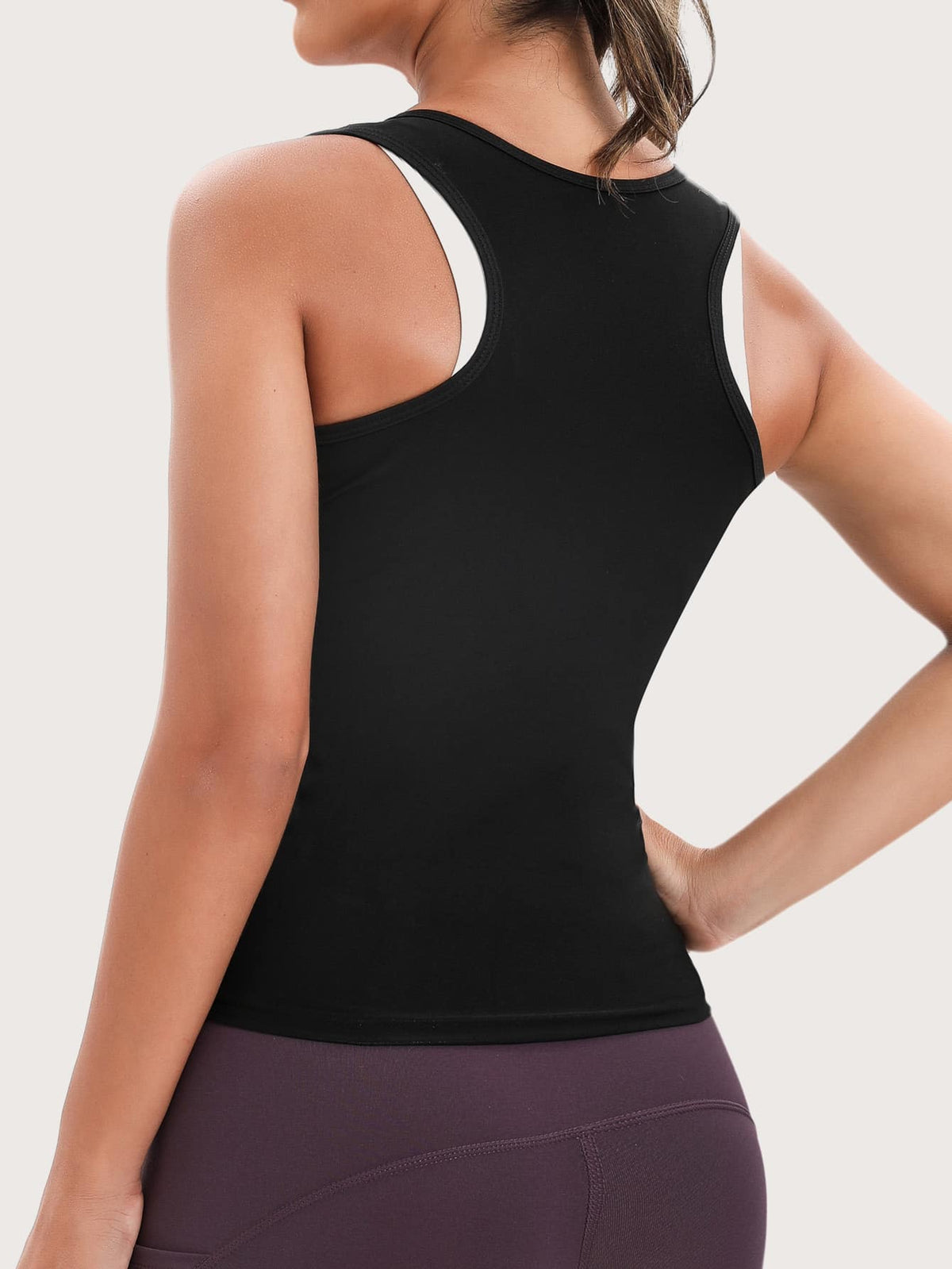 Women's pink sauna sweat waist cincher vest featuring fixed chest support, tummy control compression fabric, and hook and loop closure for fitness training.
