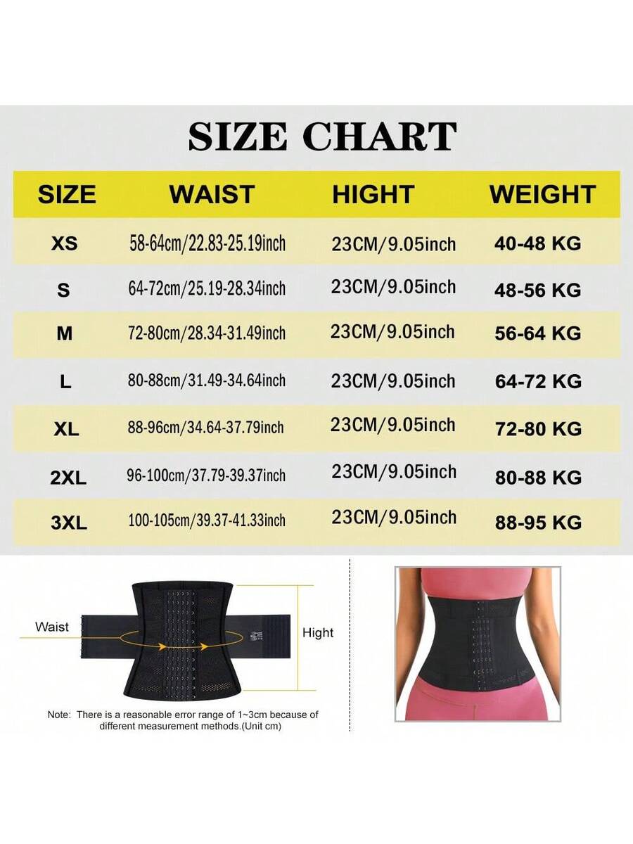 Black double belt wrap waist trainer corset shapewear for women with strong tummy control and button front design.