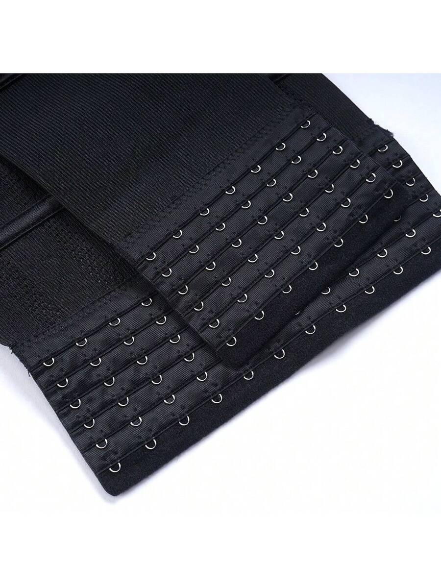 Black adjustable waist cincher shapewear for women made of high stretch knitted fabric for tummy and waist control.