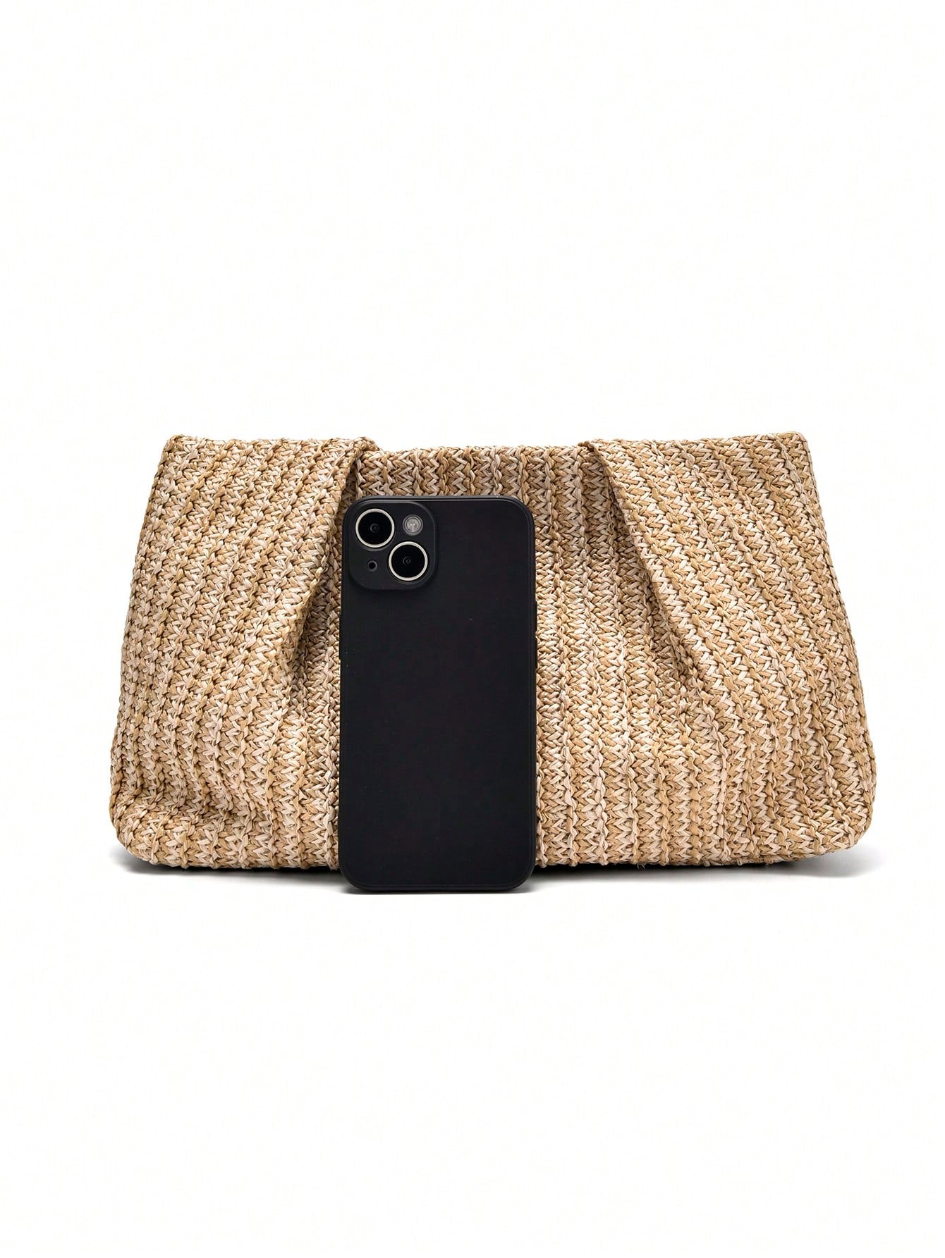 1pc Rainbow Color Woven Clutch Bag, Minimalist & Fashionable, Suitable For Casual/Daily Use, Woven Bag