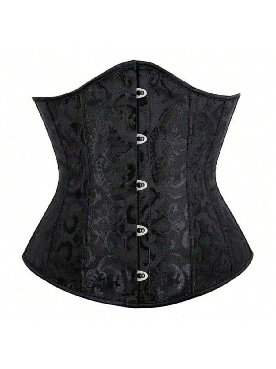 Vintage women’s waist cincher corset belt with lace-up and grommet eyelet details, slight stretch, and bow buckle for styling or costume wear.