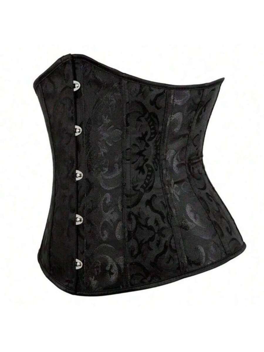 Vintage women’s waist cincher corset belt with lace-up and grommet eyelet details, slight stretch, and bow buckle for styling or costume wear.