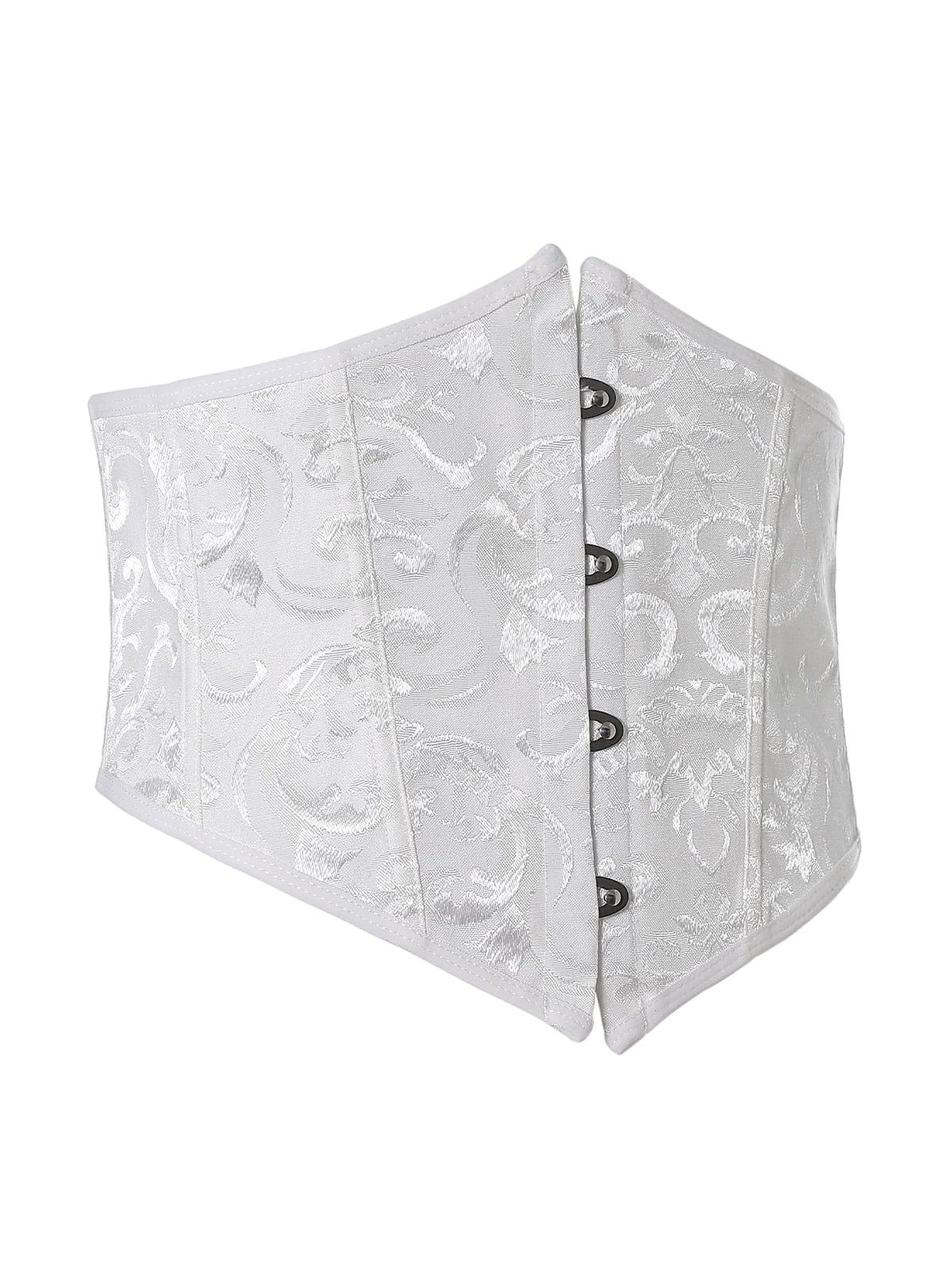 Women’s vintage waist cincher corset belt with lace-up and grommet eyelet details, bow buckle, slight stretch fabric, designed for tummy control and slimming.