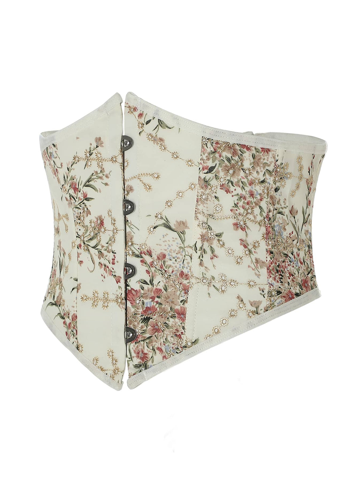 Women’s vintage waist cincher corset belt with lace-up and grommet eyelet details, bow buckle, slight stretch fabric, designed for tummy control and slimming.