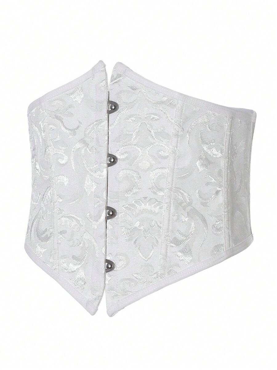 Women’s vintage waist cincher corset belt with lace-up and grommet eyelet details, bow buckle, slight stretch fabric, designed for tummy control and slimming.