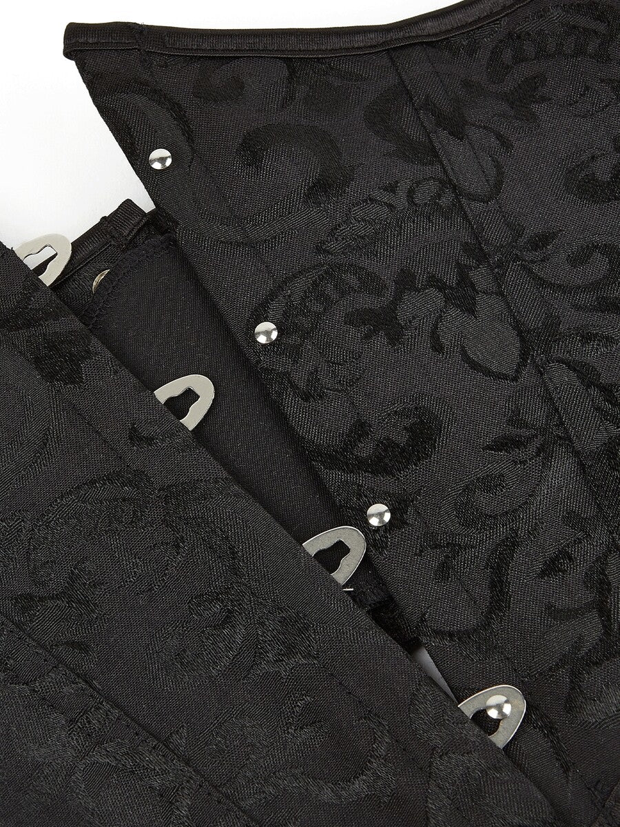 Women’s vintage waist cincher corset belt with lace-up and grommet eyelet details, bow buckle, slight stretch fabric, designed for tummy control and slimming.