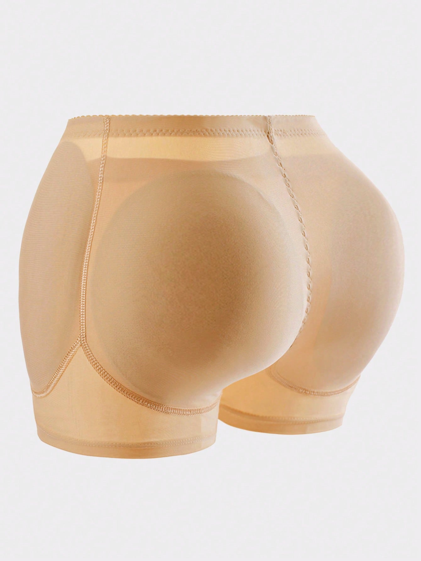 Women's high waist padded butt lifter shapewear shorts with detachable sponge pads.