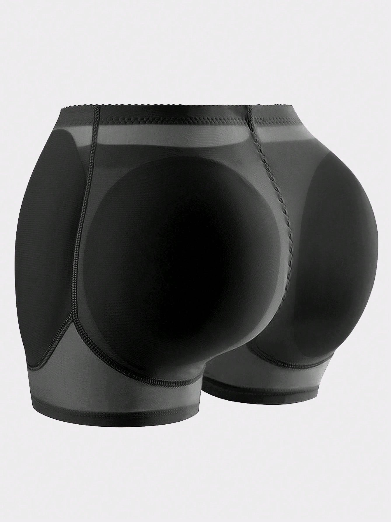 Women's high waist padded butt lifter shapewear shorts with detachable sponge pads.