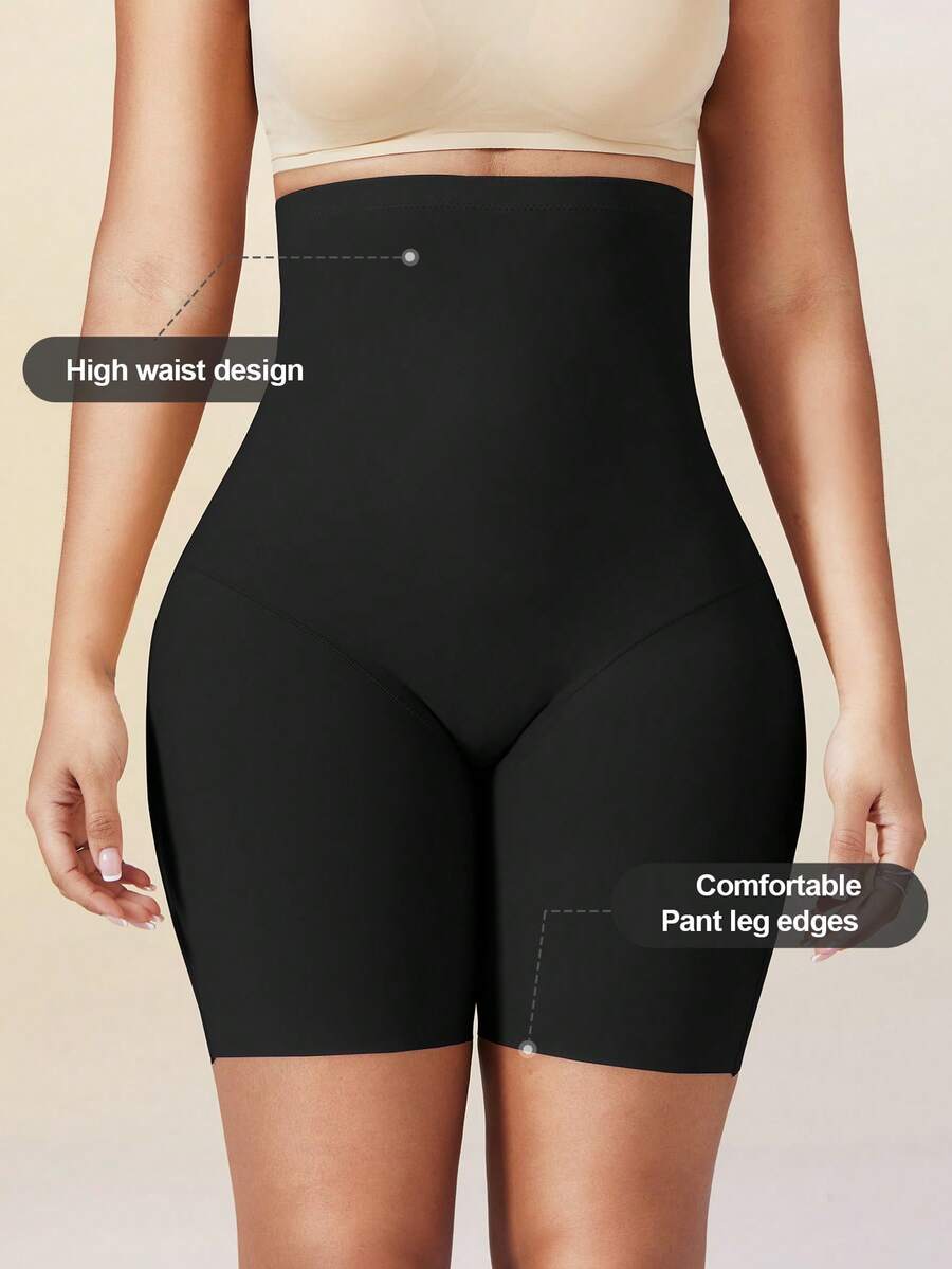 Women's high waist seamless shapewear shorts featuring strong tummy control and high stretch compression.
