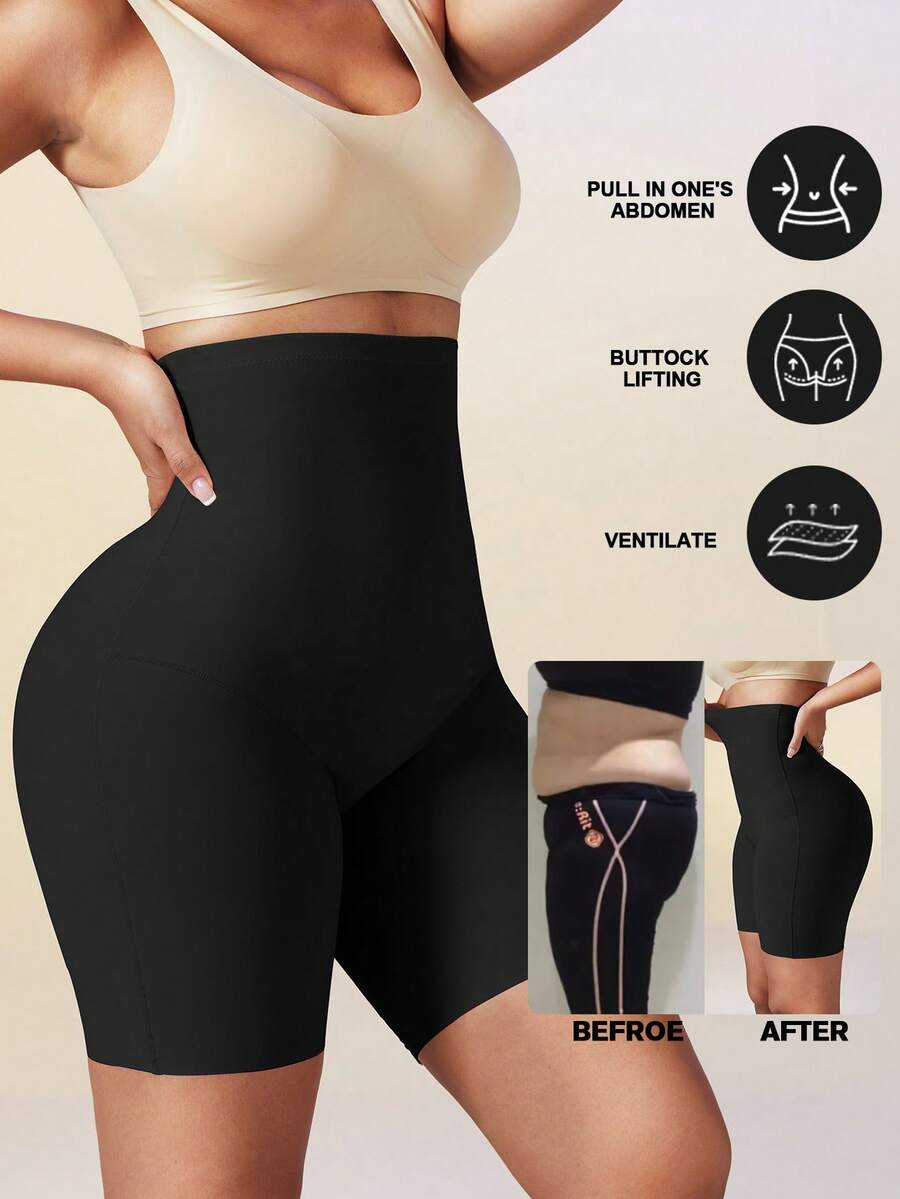 Women's high waist seamless shapewear shorts featuring strong tummy control and high stretch compression.
