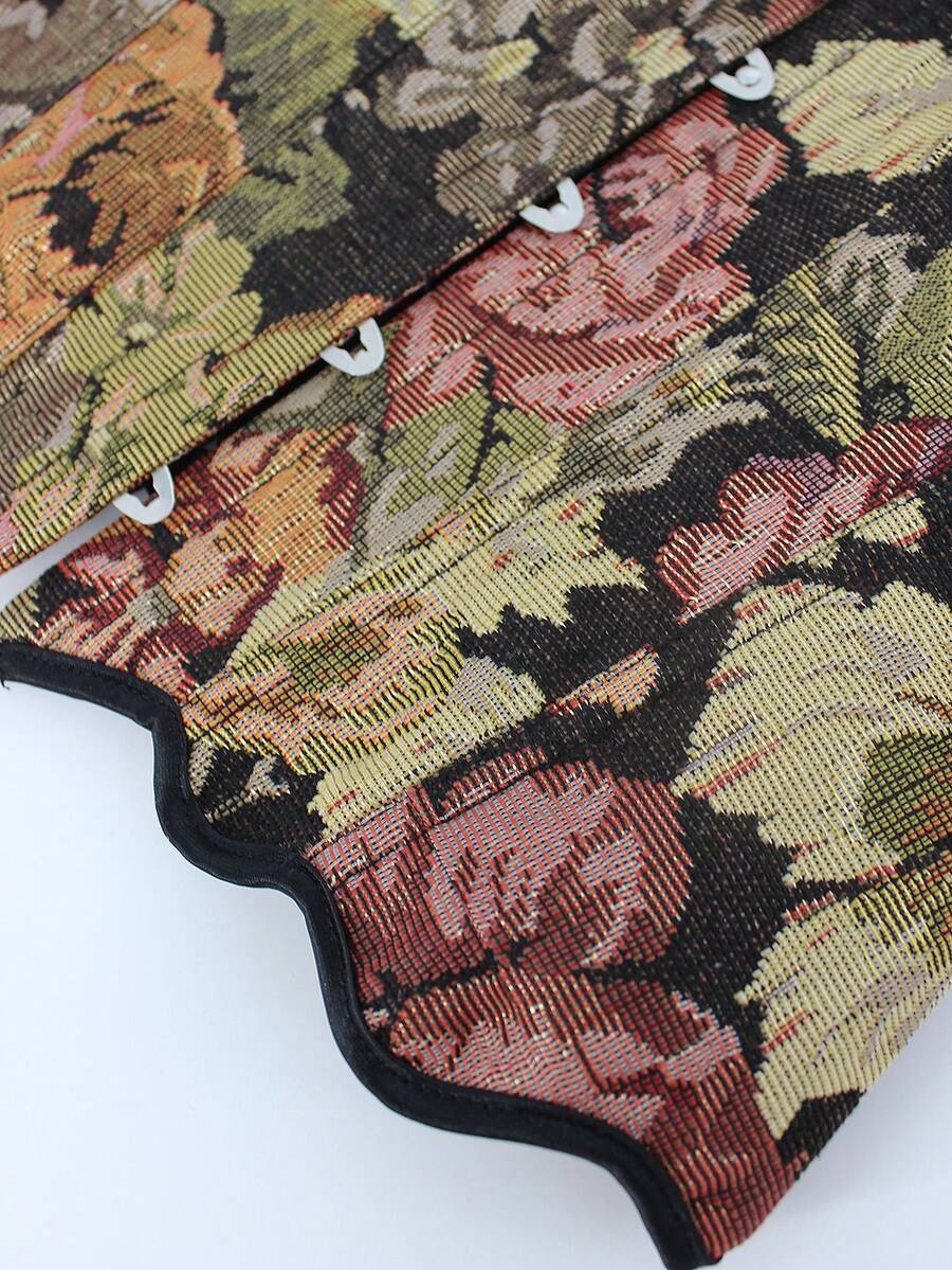 Multicolor floral pattern boned bustier micro crop top for women featuring a strapless sleeveless design and slim fit.