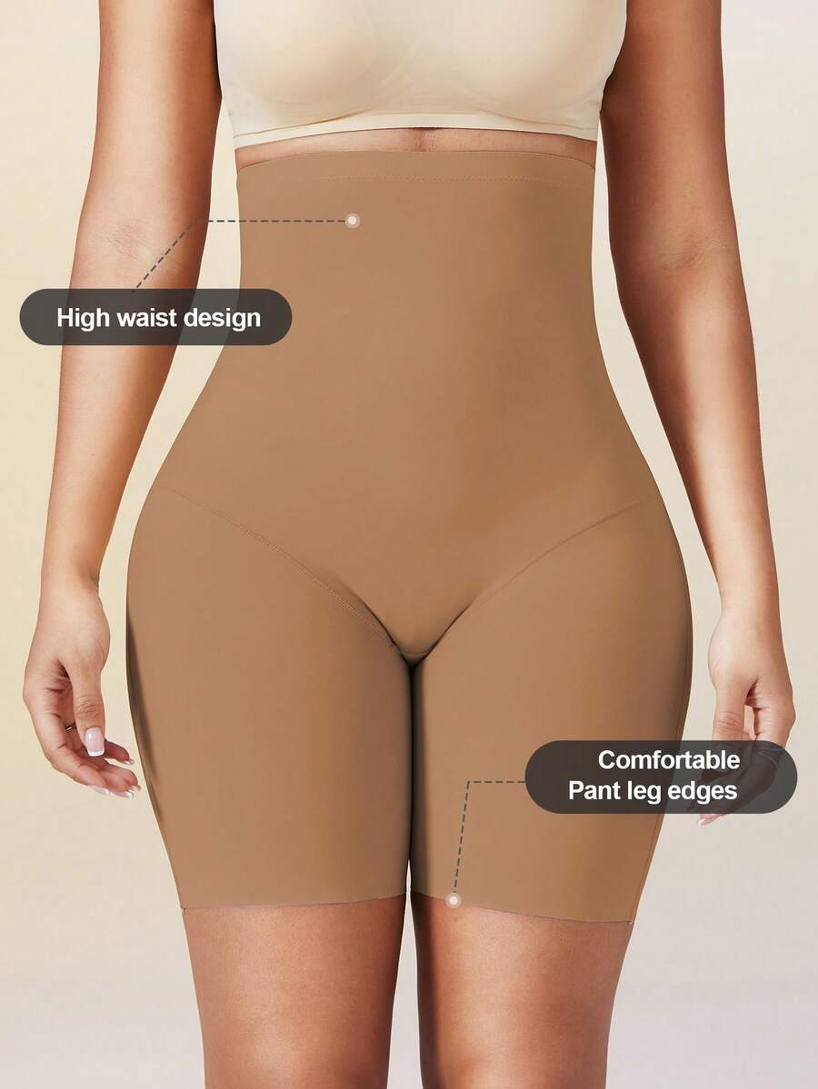 Women's high waist seamless shapewear shorts featuring strong tummy control and high stretch compression.