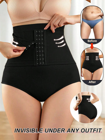 Apricot seamless high waist shaping panties featuring strong tummy control and waist cinching fit for women.