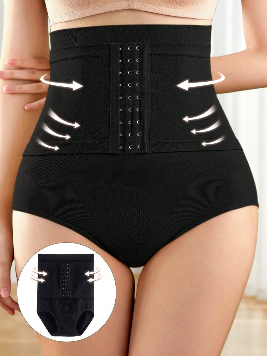 Apricot seamless high waist shaping panties featuring strong tummy control and waist cinching fit for women.