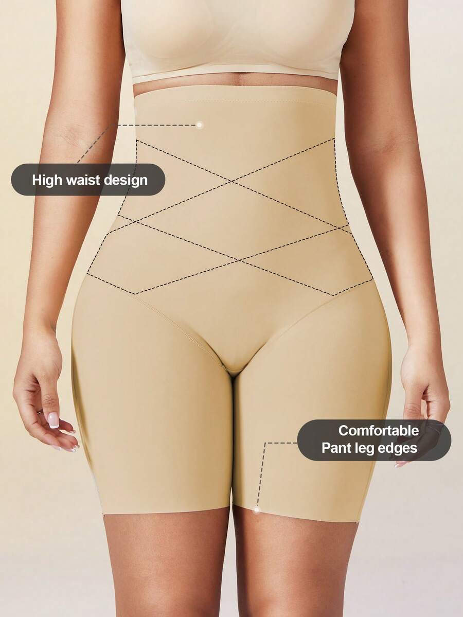 Women's high waist seamless shapewear shorts featuring strong tummy control and high stretch compression.