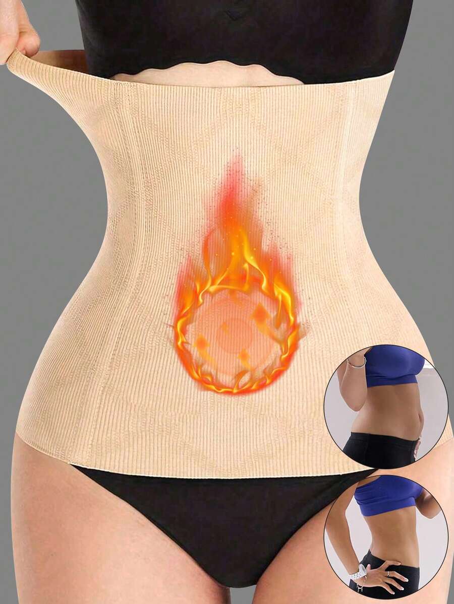 Black waist trainer belt and body shaper for women made of flexible knitted fabric for sports and yoga