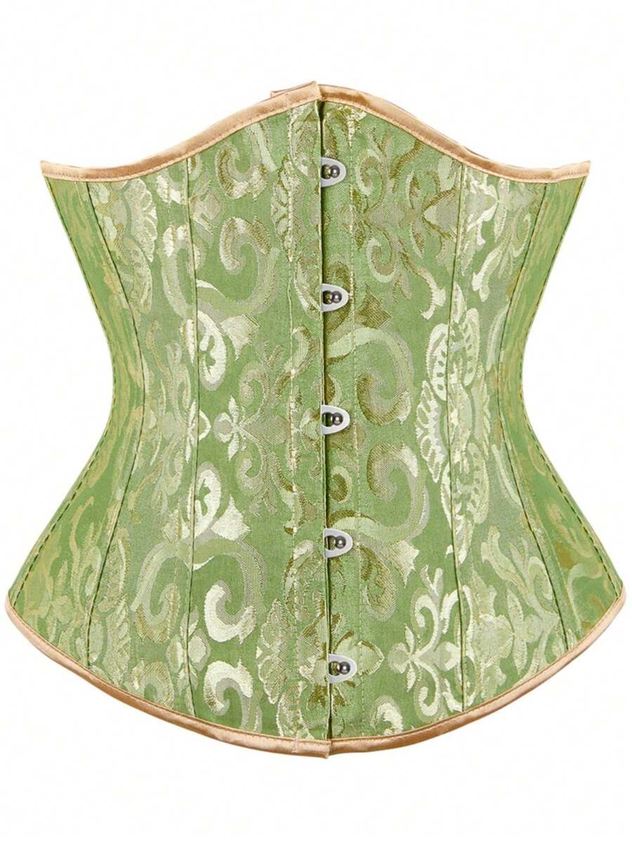 Vintage women’s waist cincher corset belt with lace-up and grommet eyelet details, slight stretch, and bow buckle for styling or costume wear.