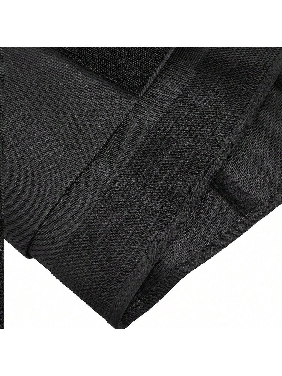 Women's black breathable sports waist trainer with hook and loop fastener for tummy and waist support