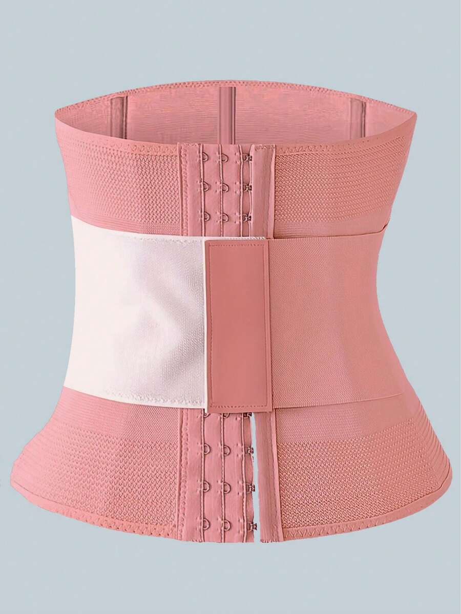 Women's black breathable sports waist trainer with hook and loop fastener for tummy and waist support