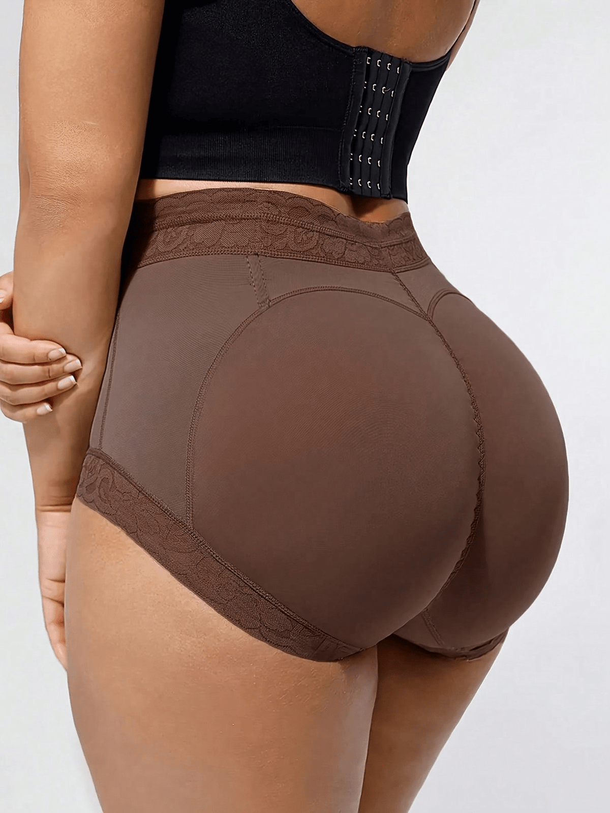 Dusty purple high waist tummy control shapewear briefs for women with body shaping support.