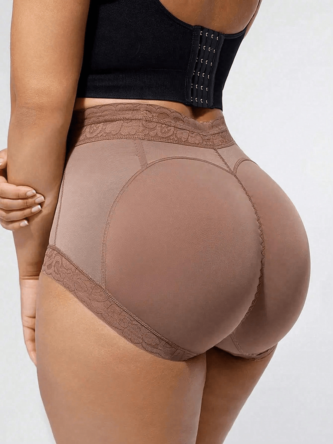 Dusty purple high waist tummy control shapewear briefs for women with body shaping support.