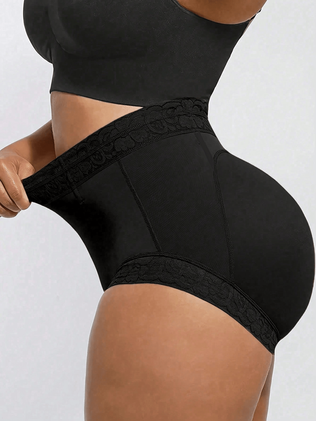 Dusty purple high waist tummy control shapewear briefs for women with body shaping support.