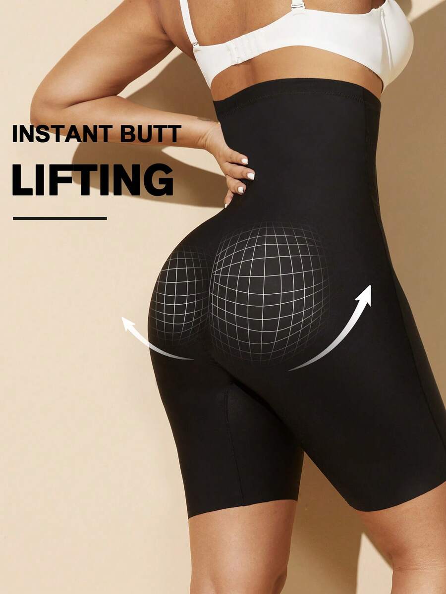 Women's high waist seamless shapewear shorts featuring strong tummy control and high stretch compression.