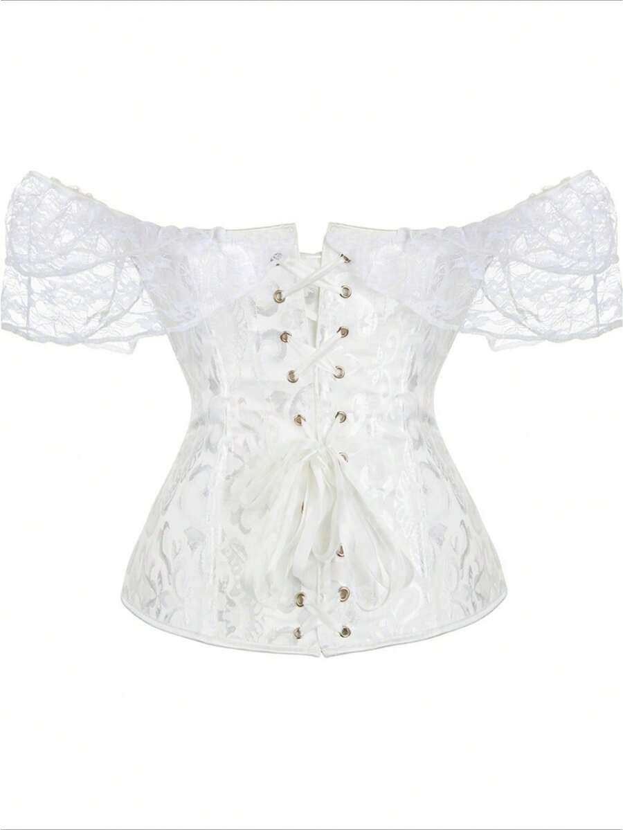 Vintage pink women's corset waist cincher with frill detail, designed for waist shaping and medium support.