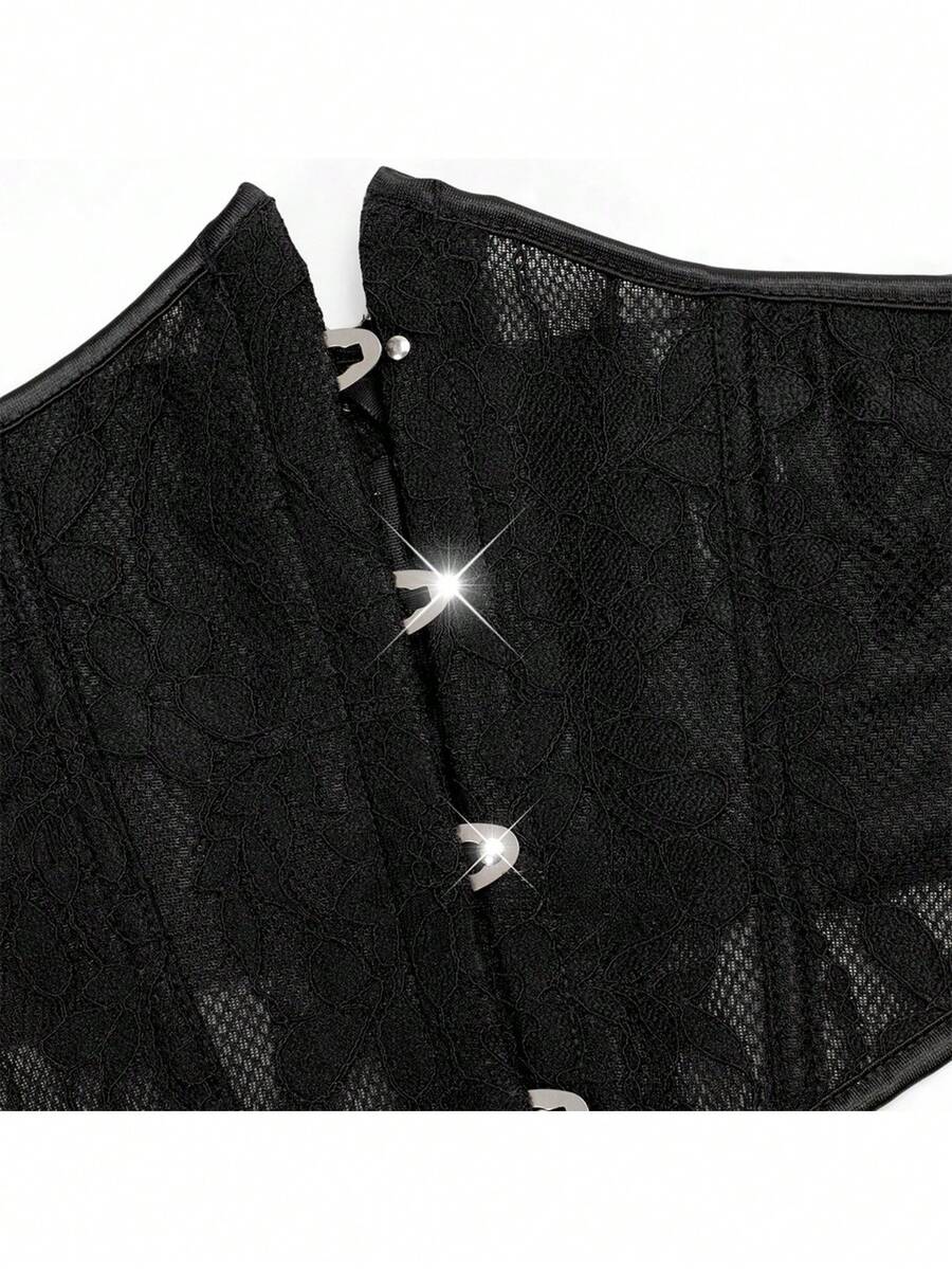 Women’s vintage waist cincher corset belt with lace-up and grommet eyelet details, bow buckle, slight stretch fabric, designed for tummy control and slimming.