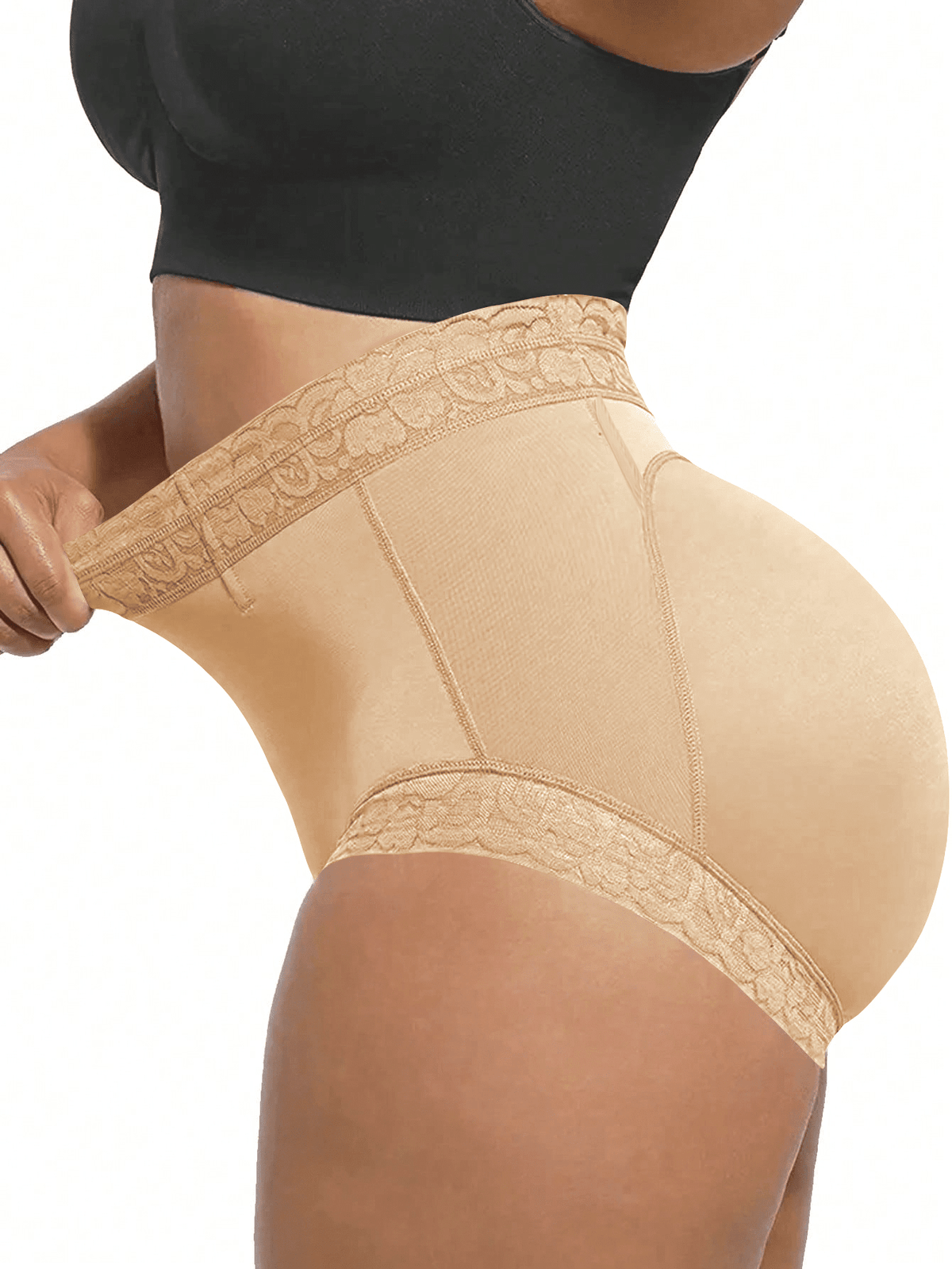 Dusty purple high waist tummy control shapewear briefs for women with body shaping support.
