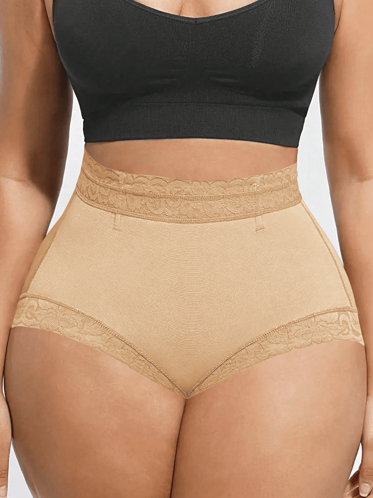 Dusty purple high waist tummy control shapewear briefs for women with body shaping support.