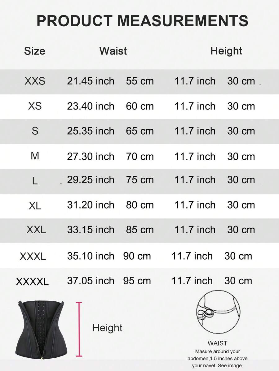 Women's high compression waist trainer shapewear with front zipper and boning for tummy and waist control